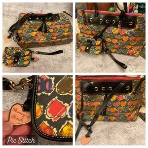 Authentic Vintage Dooney & Bourke Y2K Waxed Canvas & Leather Wristlet Bag Bundle